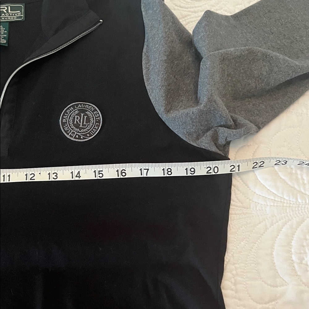 Women’s Ralph Lauren Black and Gray Quarter-Zip Pullover - XL - Picture 2 of 4